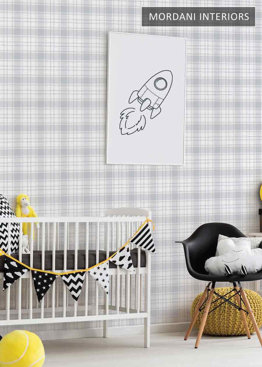 PASTEL  CHECKERED  LITTLE LOVE KIDS WALLPAPER DESIGN
